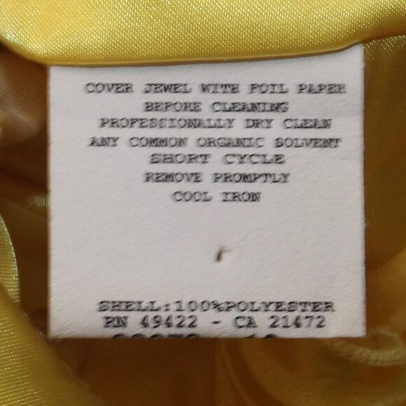 GUNNE SAX/JESSICA MCCLINTOCK Gown, 1, Yellow, Strappy, Bejeweled Centerpiece - Picture 15 of 15